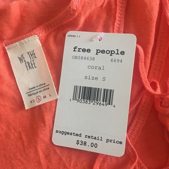 Free People coral karmen double tank top - Picture 7 of 8